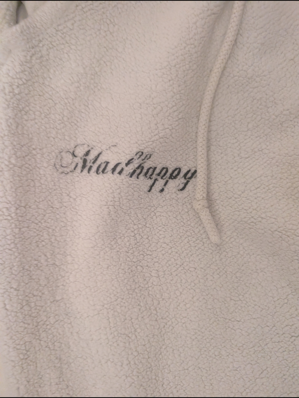 Madhappy White Fleece Sweatpants with Colorful Letter & Heart - Picture 2 of 6